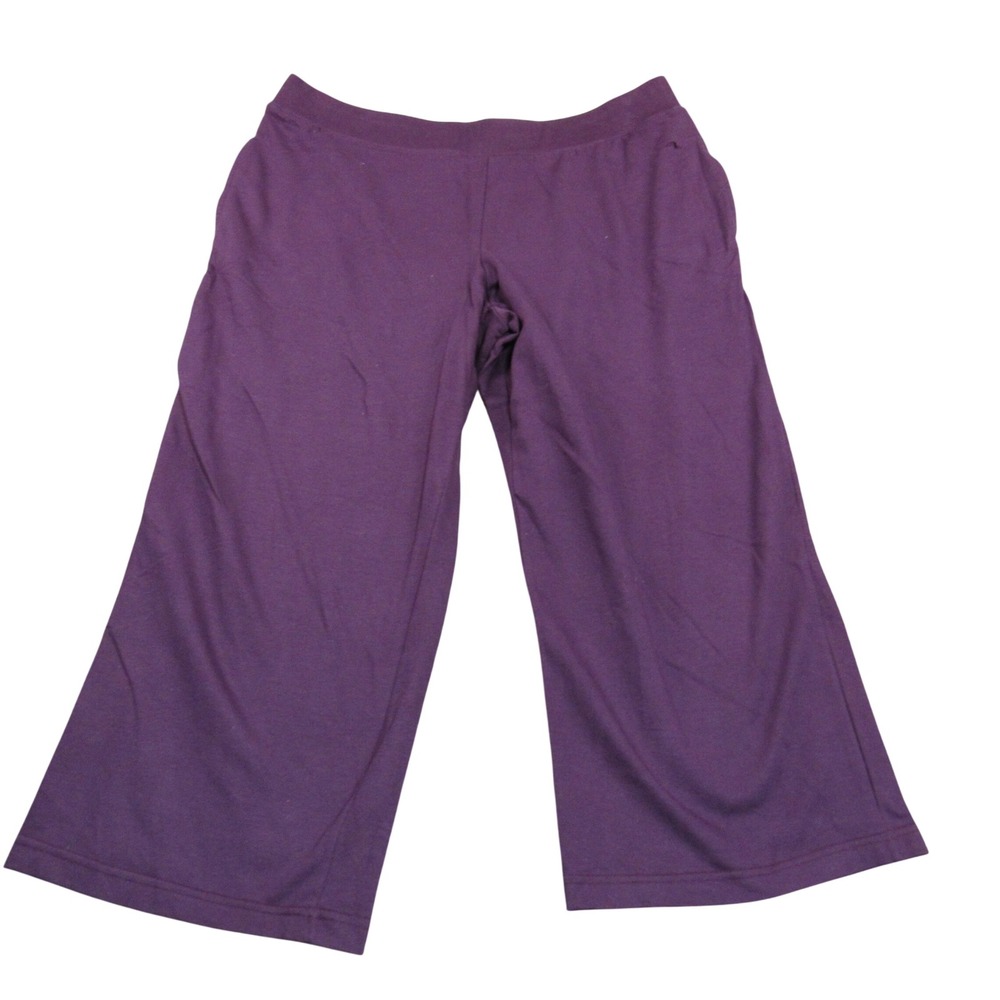 Athletic Works Womens 2X Plum Purple Cropped Lounge Pants AW353627X Plus Size
